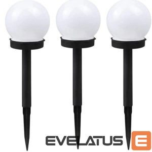 LED bulb Elight  Garden Solar Globe Light Set 3pcs 10cm Cold White LED with Dusk Sensor Waterproof Black