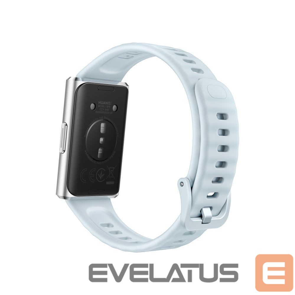 Fitness bracelet Huawei Band 11 Pro Silver Aluminum Alloy Case with Blue Fluoroelastomer Strap (Candy-B49F)