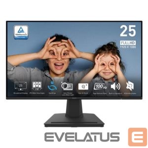 Monitor MSI  LCD Monitor||PRO MP252|24.5"|Panel IPS|1920x1080|16:9|100Hz|Matte|1 ms|Speakers|Tilt|Colour Black|PROMP252 