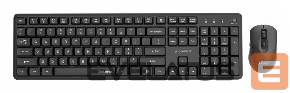 Computer keyboard Gembird KEYBOARD +MOUSE WRL ENG/BLACK KBS-WMS-01