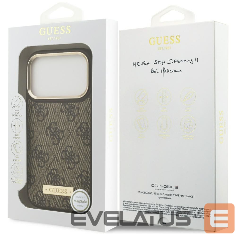 Other goods Guess Guess 4G Logo Plate MagSafe case for iPhone 17 Pro - brown