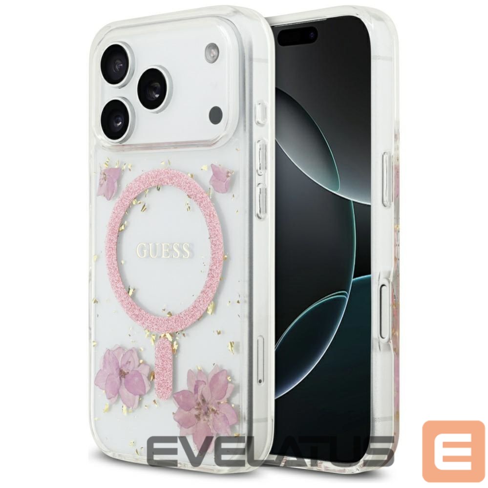 Other goods Guess Guess Resin Flowers Glitter MagSafe Case for iPhone 17 Pro - Pink