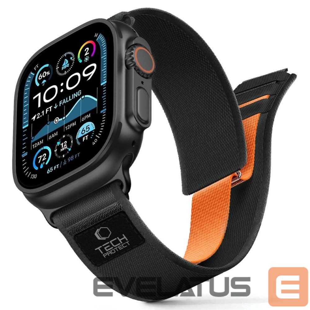 Other goods Tech-Protect Tech-Protect Nylon Elite Strap for Apple Watch 44 / 45 / 46 / 49 mm - Black & Orange