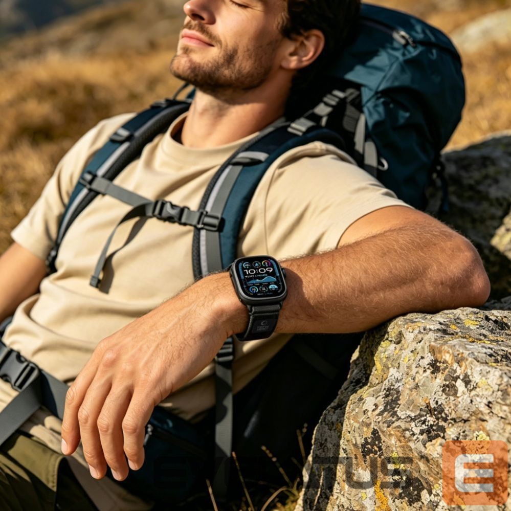 Other goods Tech-Protect Tech-Protect Nylon Elite Strap for Apple Watch 44 / 45 / 46 / 49 mm - Black & Orange