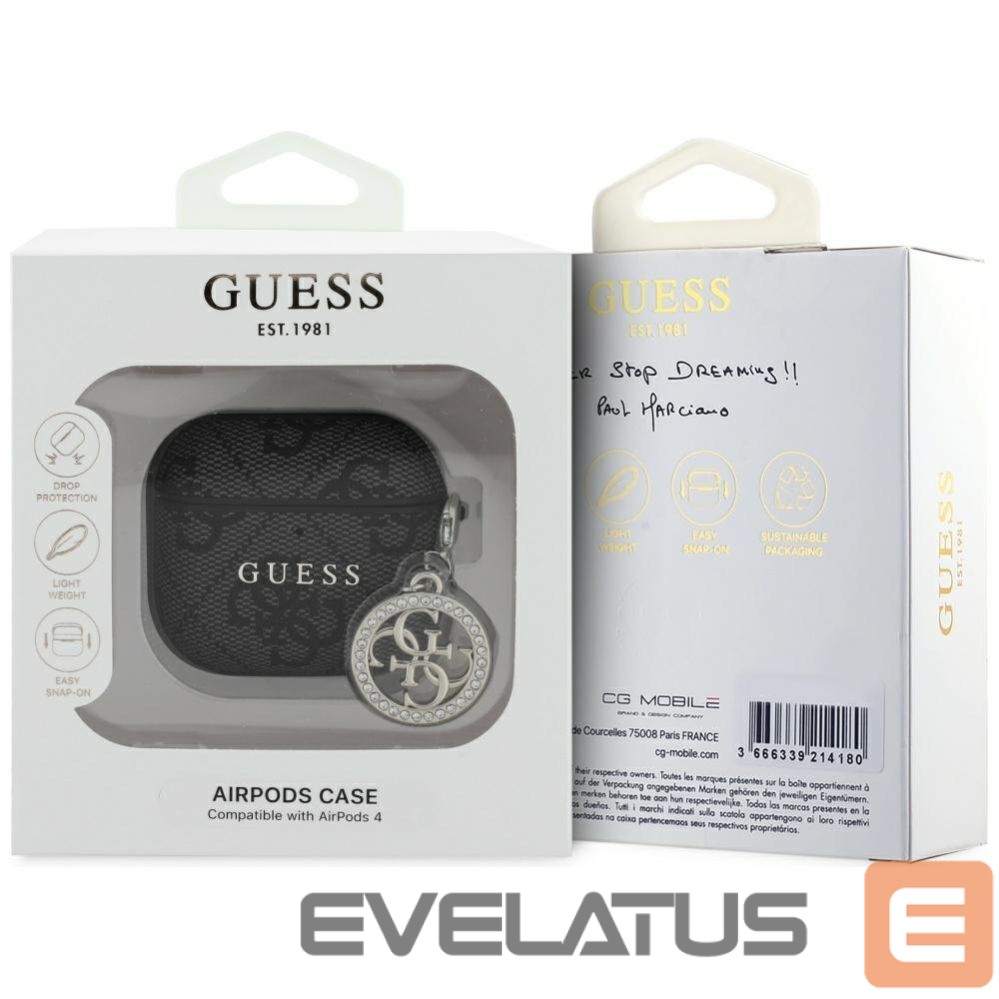 Other goods Guess Guess 4G Strass Charm Case for AirPods 4 - Black