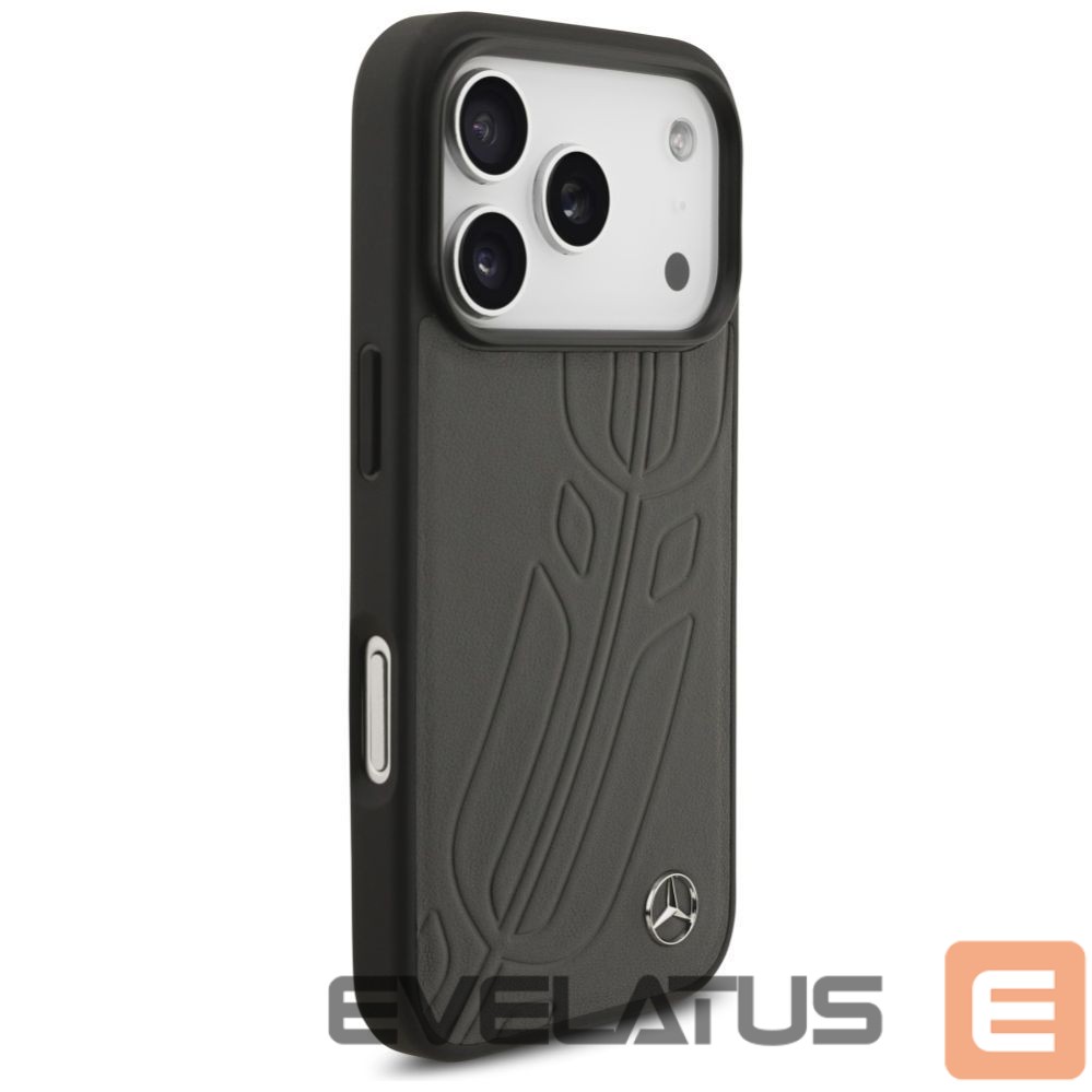Other goods Mercedes-Benz Mercedes Leather Large Laurel Leave MagSafe Case for iPhone 17 Pro - Black and Gray