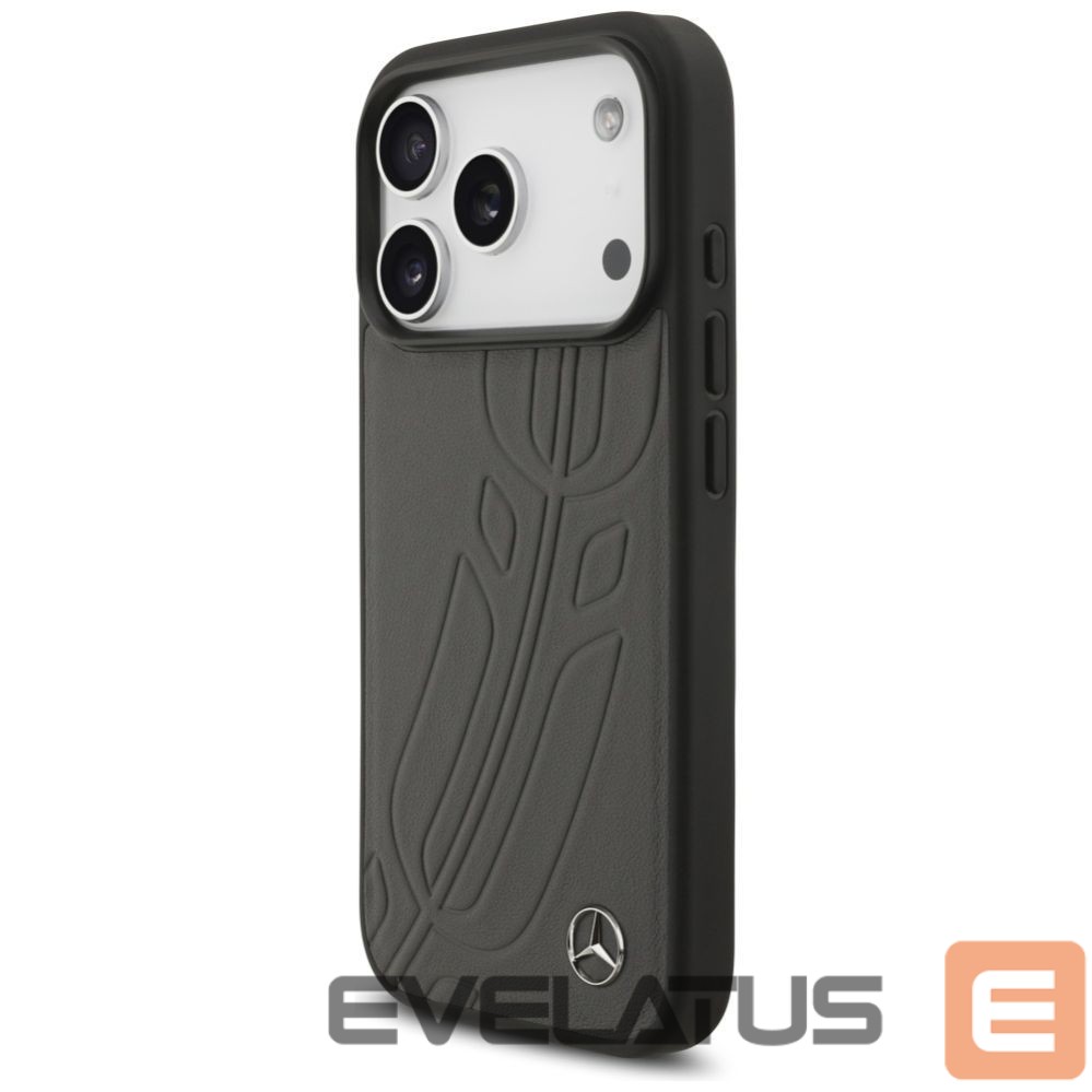 Other goods Mercedes-Benz Mercedes Leather Large Laurel Leave MagSafe Case for iPhone 17 Pro - Black and Gray