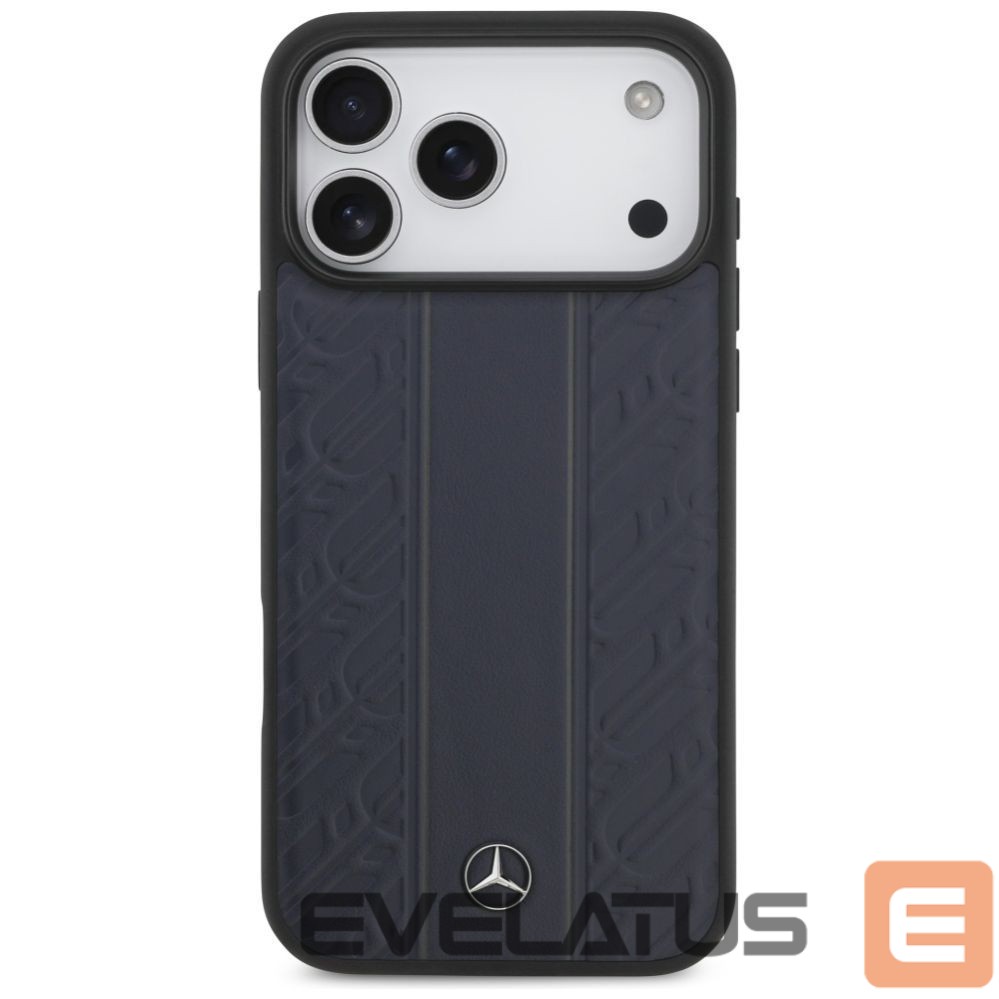 Other goods Mercedes-Benz Mercedes Leather Laurel Leaves Stripes MagSafe Case for iPhone 17 Pro Max - Blue