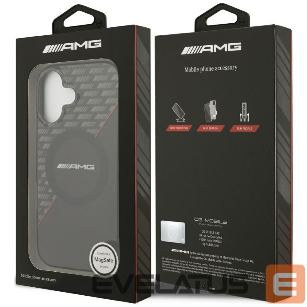 Other goods Mercedes-Benz AMG Double Layer Transparent Rhombs MagSafe Case for iPhone 17 - Black and Red