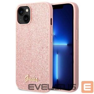 Back panel cover Guess  Guess GUHCP14MHGGSHP iPhone 14 Plus 6,7" różowy/pink hard case Glitter Script 