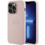 Back panel cover Guess  Guess GUHMP14LPSAHMCP case for iPhone 14 Pro - pink Saffiano MagSafe 