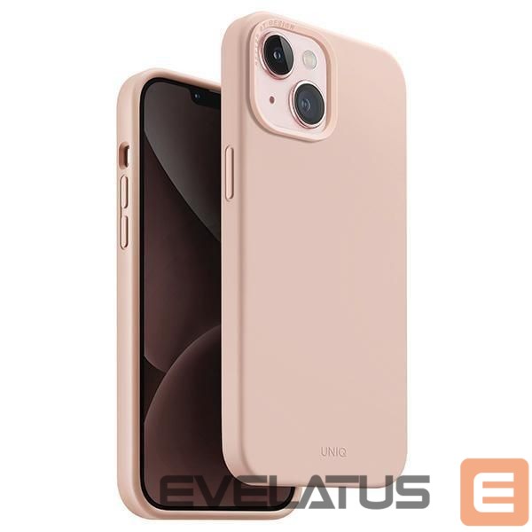 Back panel cover UNIQ Uniq Lino Hue Magclick Charging case for iPhone 15 - pink