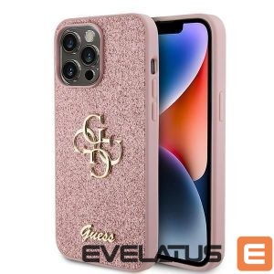 Back panel cover Guess  Guess GUHCP15LHG4SGP iPhone 15 Pro 6.1" pink/pink hardcase Glitter Script Big 4G 