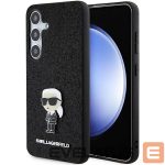 Back panel cover Karl Lagerfeld  Karl Lagerfeld Fixed Glitter Ikonik Logo Metal Pin case for Samsung Galaxy S24+ - black 