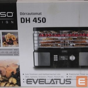Other small household appliances Caso  SALE OUT.  Food Dehydrator | DH 450 | Power 370-450 W | Number of trays 5 | Temperature control | Integrated timer | Black/Stainless Steel | DAMAGED PACKAGING, SCRATCHED  AND DENT ITEM TOP, MISSING INNER PACKAGING 