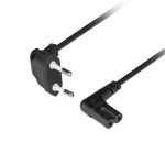 Cable Lanberg  CEE 7/16 to IEC 320 C7 Euro (radio) power cord 3m angled VDE | CA-C7CA-12CC-0030-BK 