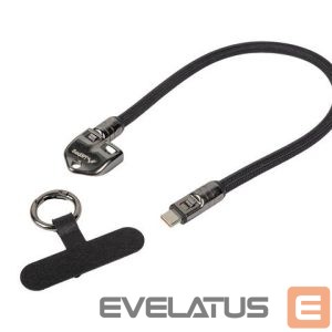 Cable Lanberg  USB-C M/M Lanyard/Keychain Cable, 0.3 m, 240 W | CA-CMCM-10LN-0003-BK 