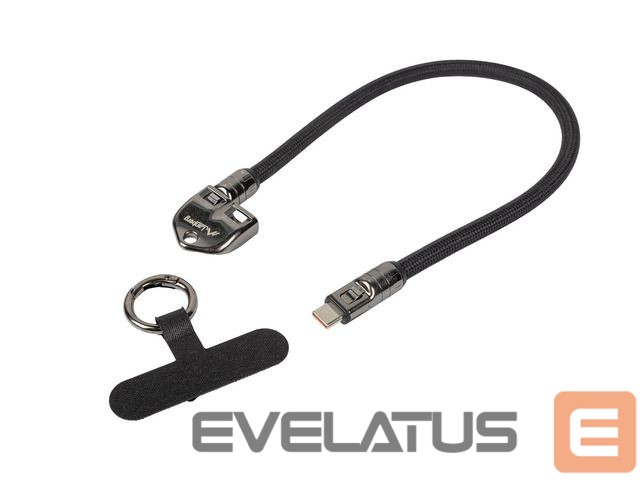 Cable Lanberg USB-C M/M Lanyard/Keychain Cable, 0.3 m, 240 W | CA-CMCM-10LN-0003-BK