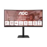 Monitor AOC  CU34E4CV | 34 " | VA | 21:9 | 120 Hz | 4 ms | 3440 x 1440 pixels | HDMI ports quantity 2 | Black 