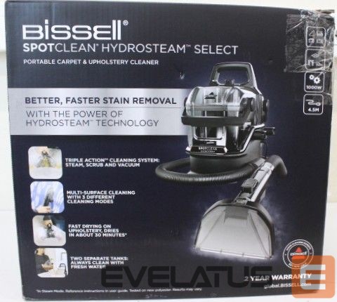 Vacuum cleaner Bissell SALE OUT. | Portable Carpet and Upholstery Cleaner | SpotClean HydroSteam Select | Corded operating | Washing function | 1000 W | Black | 23 month(s) | DAMAGED PACKAGING