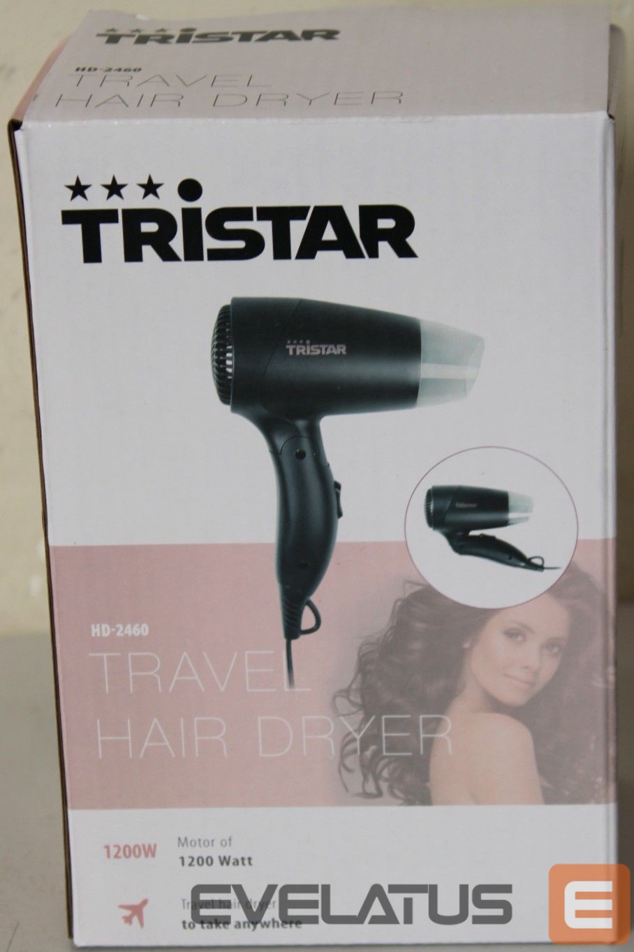 Health care Tristar SALE OUT. HD-2460 | Travel Hair Dryer | HD-2460 | 1200 W | Number of temperature settings 2 | Black | DAMAGED PACKAGING | Warranty 24 month(s)
