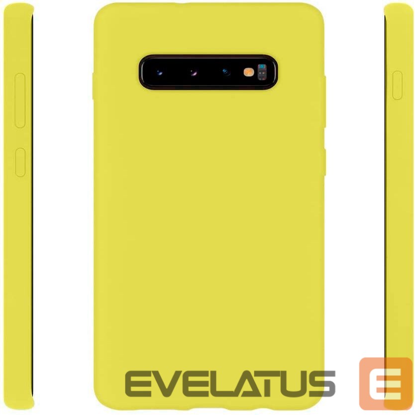 Back panel cover Evelatus Samsung Galaxy S10 Nano Silicone Case Soft Touch TPU Yellow