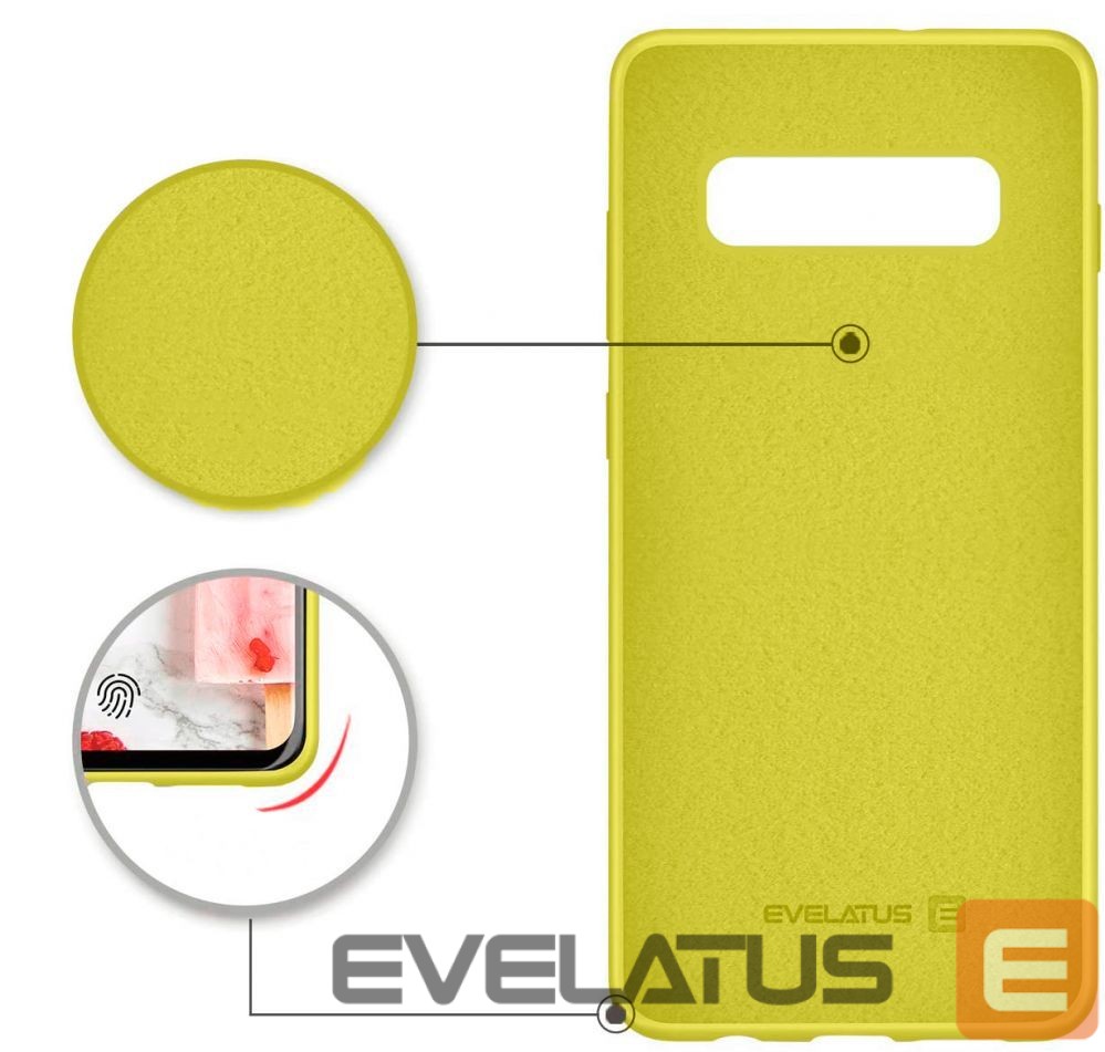 Back panel cover Evelatus Samsung Galaxy S10 Nano Silicone Case Soft Touch TPU Yellow