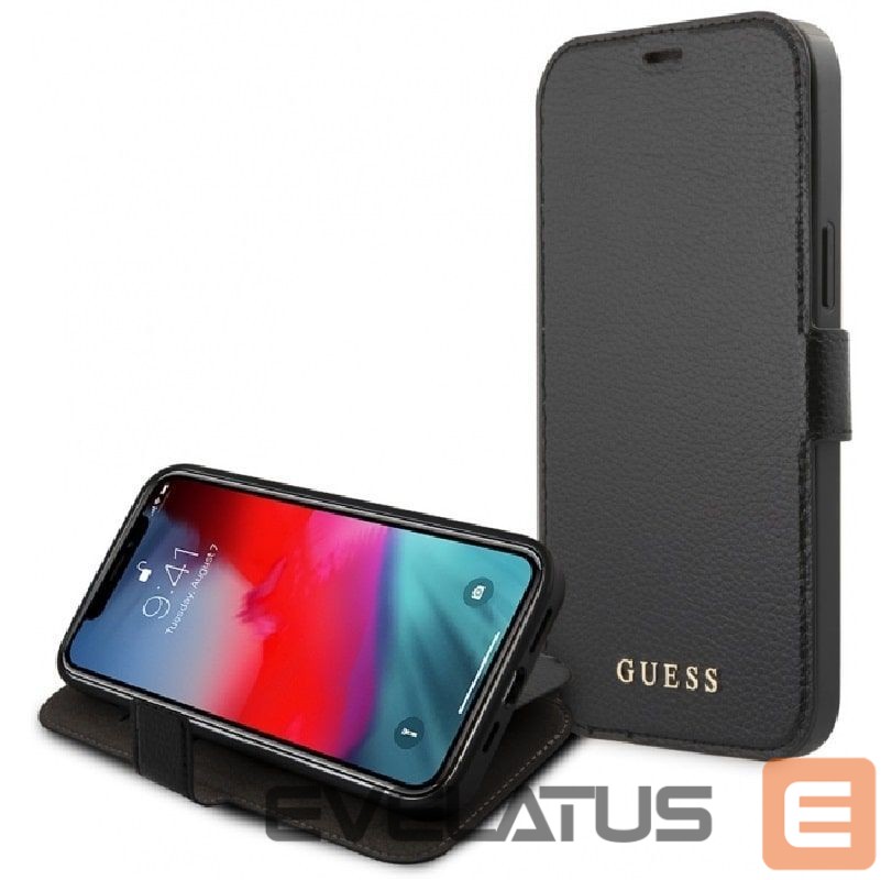 Book case Guess Apple iPhone 12/12 Pro Iridescent Book Case Black