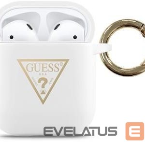 Headphone case Guess Apple AirPods Triangle Silicone Case White