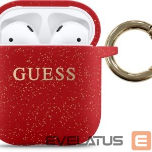 Headphone case Guess  Airpods Pro Glitter Silicone Case Red