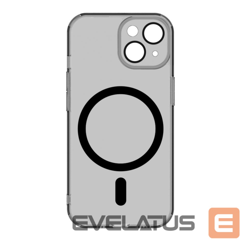 Back panel cover Evelatus Apple iPhone 15 Clear Case With MagSafe and Camera Protection Transparent Black