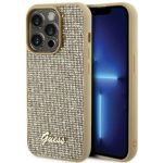 Back panel cover Guess Apple iPhone 15 Pro Max HC PU DISCO SCRIPT METAL Gold