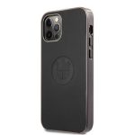 Back panel cover BMW Apple iPhone 12/12 Pro 6.1' Signature Leather Embossed Logo Hard Case Black