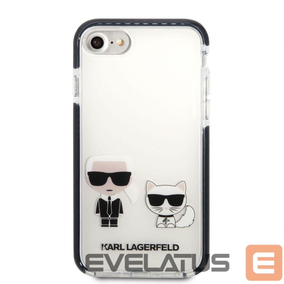 Back panel cover Karl Lagerfeld Apple iPhone 7/8/SE2020/SE2022 TPE Karl and Choupette Kryt White