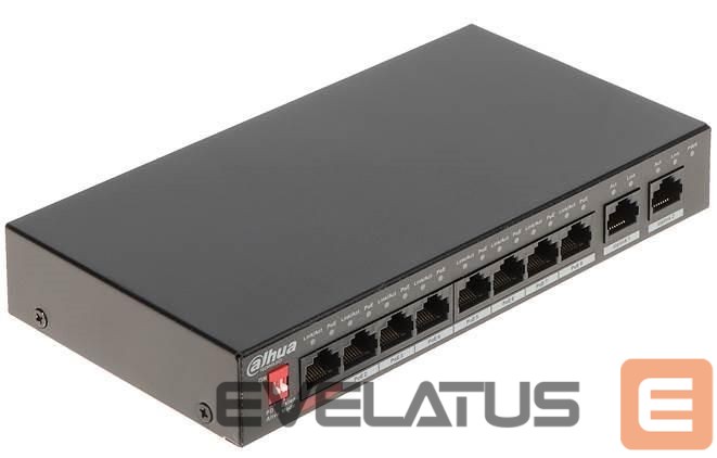 Commutator DAHUA Switch||PFS3010-8ET-96-V2|Desktop/pedestal|PoE ports 8|96 Watts|DH-PFS3010-8ET-96-V2