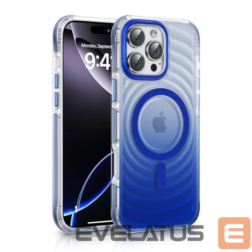 Back panel cover Evelatus Apple iPhone 15 Pro Max EchoWave Clear MagSafe Blue