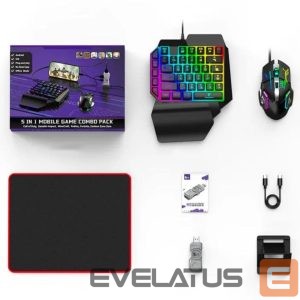 Other Computer Accessory Saitake  M9 5in1 Mobile Game Station Adapter with usb keyborard / usb mouse / pad / phone holder Grey