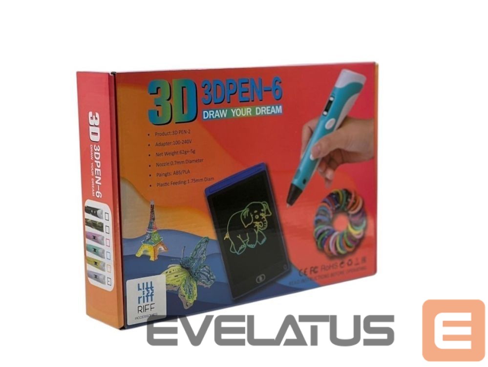 Toys iLike Melt 3D Pen Kit Box Complete Set For 3D Printing Pen, 3D PEN-7-1 Set with Stencils 5m x 20 Colors Blue