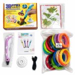 Toys iLike  3D Pen-3 with LCD display and 10 stencils Blue + Plastic set: 20 colors of 10 meters 200 meters Blue