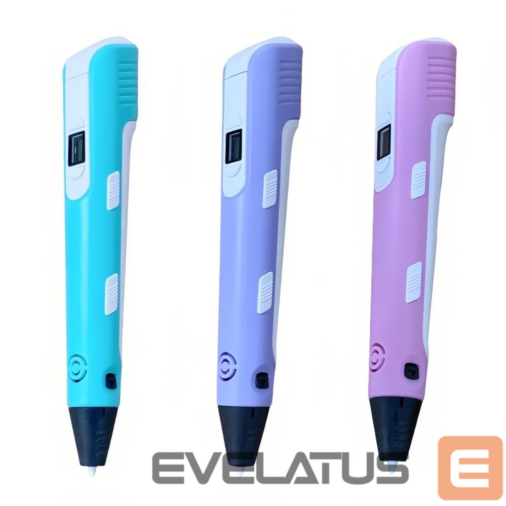 Toys iLike 3D Pen-3 with LCD display and 10 stencils Blue + Plastic set: 20 colors of 10 meters 200 meters Pink