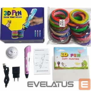 Toys iLike  3D Pen for Kids, 3D Printing Pen Printer with 150ft PLA Filament Refills, 3-Dimensional Drawing Craft Art Set 5m x 30 Colors Purple