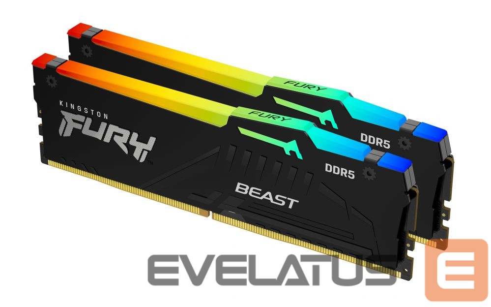 RAM DDR4 Kingston Fury Beast 16GB DDR5, 6000 MHz, CL30, 288-Pin, DIMM Kit (8GB x 2)