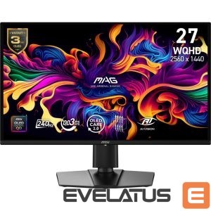 Monitor MSI  Monitor||26.5 "|2560 x 1440 pixels|Wide Quad HD|Native aspect ratio 16:9|QD-OLED|Flat|MAG274QPQD-OLEDX24 