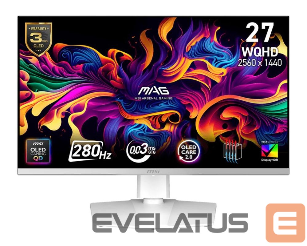 Monitor MSI Monitor||26.5 "|2560 x 1440 pixels|Wide Quad HD|Native aspect ratio 16:9|QD-OLED|Flat|MAG272QPWQD-OLEDX28