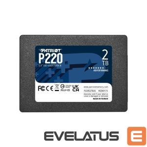 Hard drive SSD Patriot  SSD||P220|2TB|SATA|Write speed 500 MBytes/sec|Read speed 550 MBytes/sec|2,5"|TBW 960 TB|P220S2TB25 
