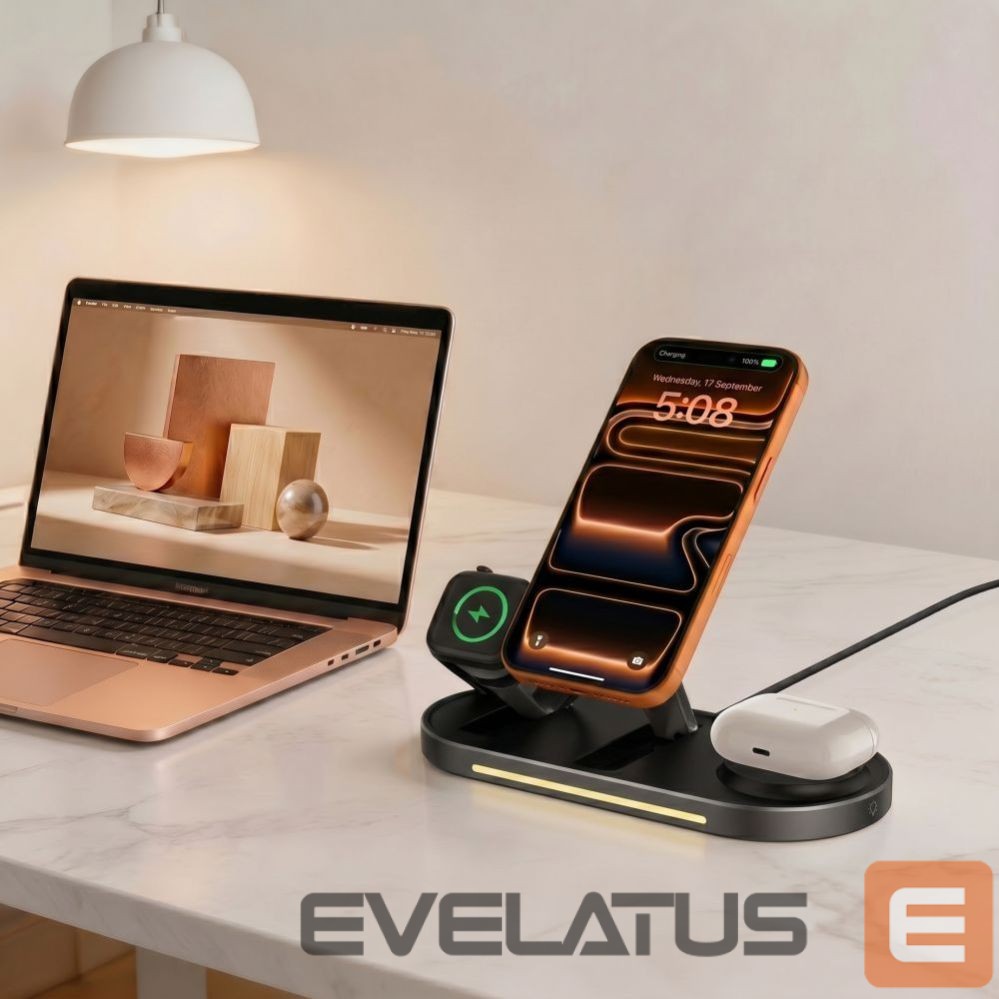 Other goods Tech-Protect Tech-Protect A51 MagSafe 3-in-1 25W QI2.2 Wireless Charger - Black