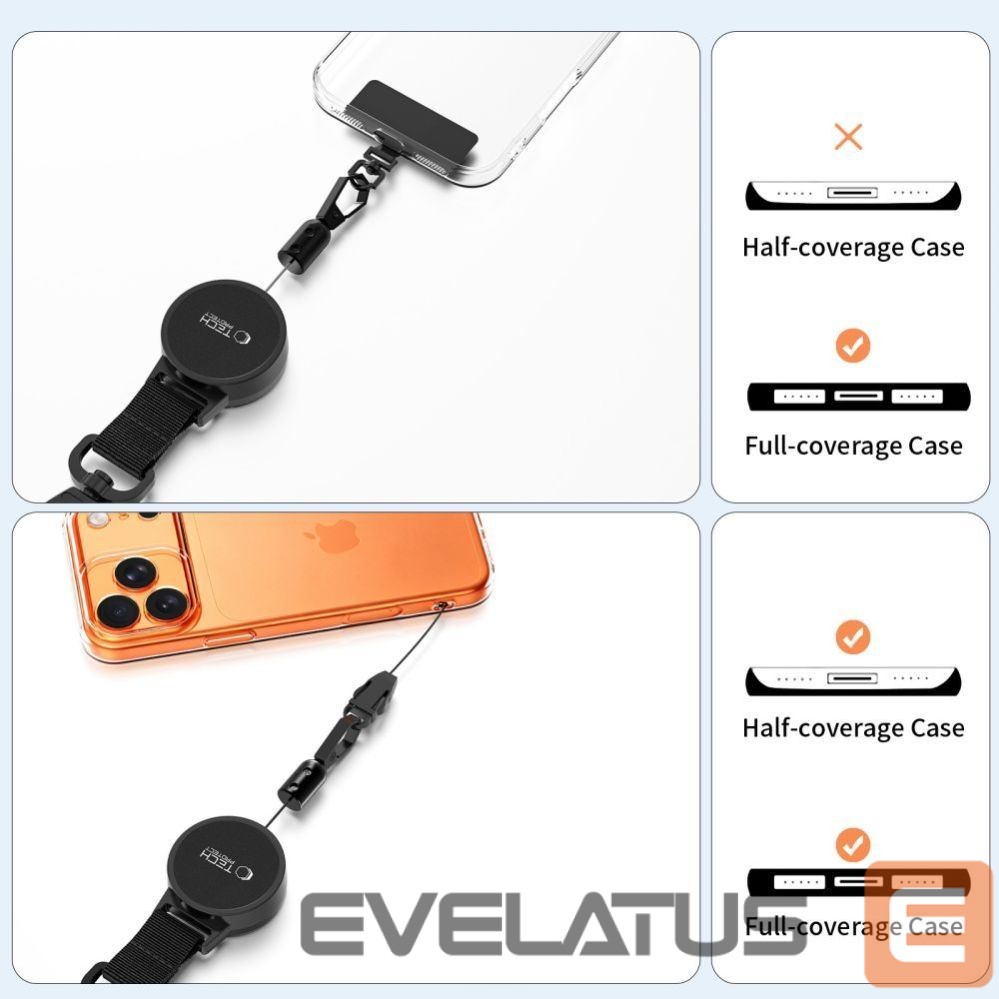 Other goods Tech-Protect Tech-Protect UrbanLoop Anti-Theft Phone Holder with Retractable Lanyard - Black