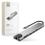 Other goods Tech-Protect  Tech-Protect HB09 USB hub 8in1 TYPE-C + USB-A 3.0 + USB-C 3.0 + HDMI 4K 60HZ + SD/TF + PD100W + RJ45 1000 MB/S - gray 