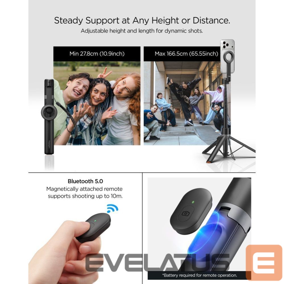 Other goods Spigen Spigen S582W Bluetooth Selfie Stick - Black