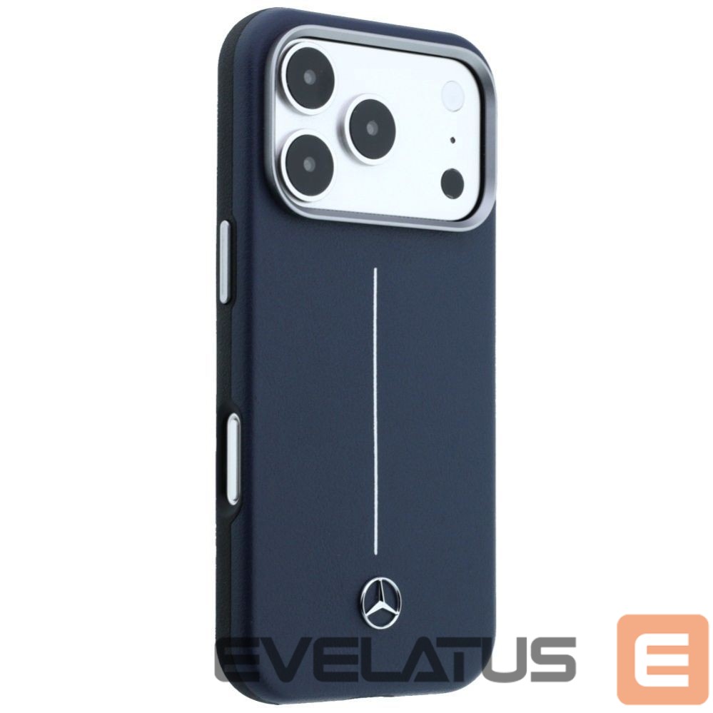 Other goods Mercedes-Benz Mercedes Leather Semi Wrap Iconic Line MagSafe Case for iPhone 17 Pro - Navy Blue